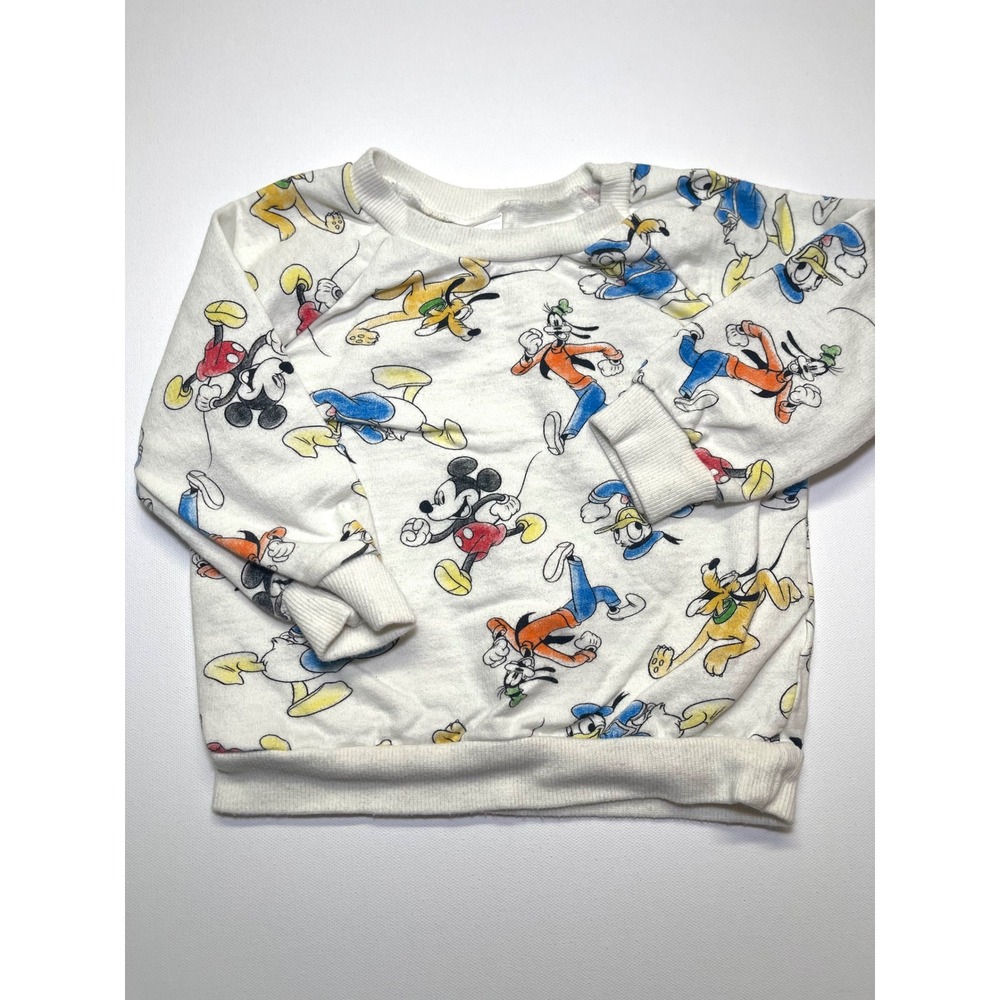 Disney Junior Mickey Mouse Toddler Sweatshirt 2T White All Over Print 0454